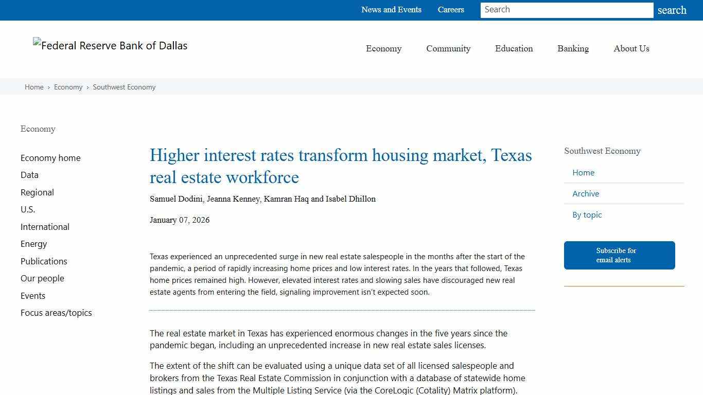 Higher interest rates transform housing market, Texas real estate workforce - Dallasfed.org